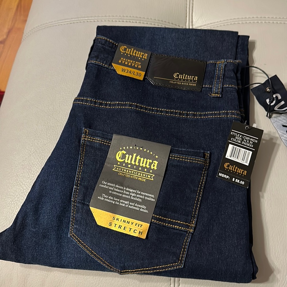 Cultura dark denim jeans skinny fit stretch W34/L30